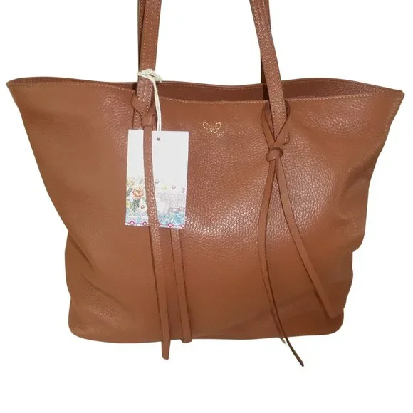 Johnny Was Bags Johnny Was Brown Cognac Pebbled Leather Tippi